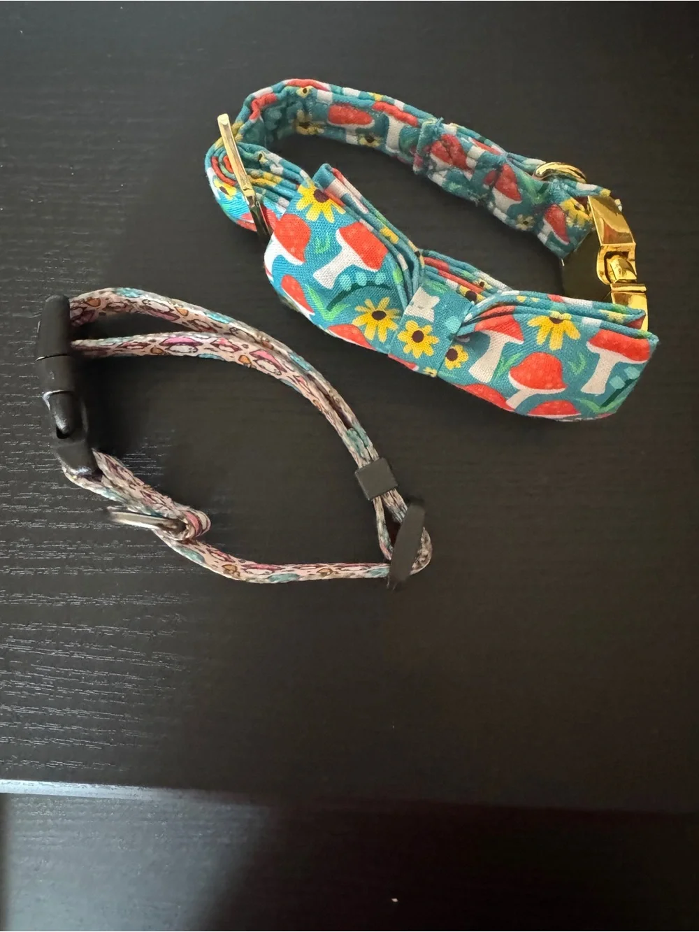 NWOT Set Of 2 Mushroom Pet Collars Adjustable Small